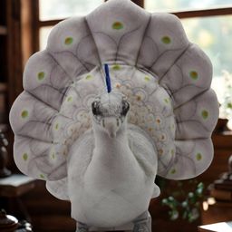 Tickles Cute Peacock Soft Stuffed Plush Bird Toy for Kids Boys & Girls Birthday Gifts (Size: Length 30 cm Color: White & Grey)-picture-40
