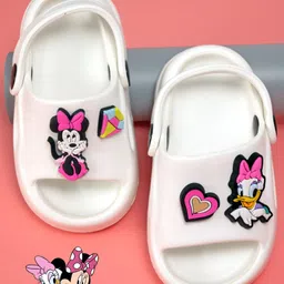 Yellow Bee Mickey & Friends Featuring Minnie Mouse Applique Detailed With Sling Back Clogs - White-picture-19