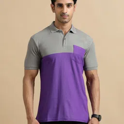 ECOLINE Clothing Men Antimicrobial Colourblocked Polo Collar T-shirt image 1