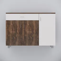 SPECIALITY PANELS White & Brown 3-Door Engineered Wood Cabinet image 2