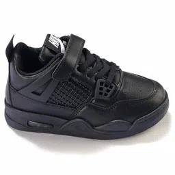 Oh! Pair Velcro Closure Sport Shoes - Black image 4