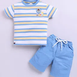 KIDZELLO Boys Striped T-shirt with Shorts-picture-29