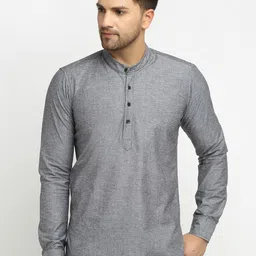 Cross Court Band Collar Pure Cotton Straight Short Kurta-picture-36