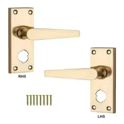 Screw Tight B110104PBL 4 Inch Brass Chrome Plated Finish Door Handle Set image 2