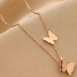 Zabby Allen Rose Gold-Plated Stainless Steel Butterfly Shaped Chain image 4