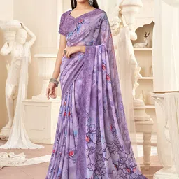 Mitera Floral Poly Georgette Saree-picture-36