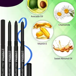 PERPAA Intense Set Of 2 Kohl Kajal Pencil - 0.35g Each - Metallic Green-Metallic Blue image 4