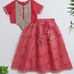 The Magic Wand Girls Embellished Sequinned Ready To Wear Lehenga With Blouse-image-74
