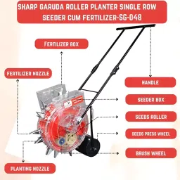 Sharp Garuda Manual Seeder Cum Fertilizer Hand Seed Sower Dispenser Machine Red & Black, SGMS-048 image 3