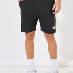 Styli Men Solid Badge Detail Regular Fit Terry Shorts-picture-32