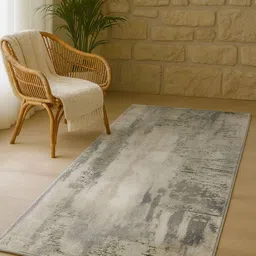 OBSESSIONS Grey & Beige Abstract Printed Floor Runner-picture-24