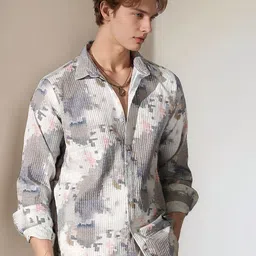 SAMRIZ Men Abstract Printed Spread Collar Casual Shirt image 5