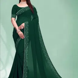 meaven feb Women Ethnic Pure Georgette Graceful Saree with Designer Diamond Work Saree-picture-41
