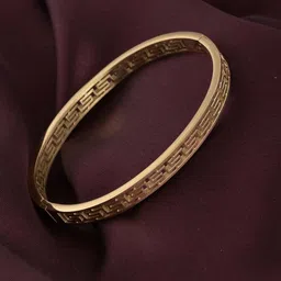 PALMONAS Gilded Maze Gold-Plated Waterproof & Anti-Tarnish Stainless Steel Kada Bracelet image 3