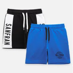 Lilpicks Couture Pack Of 2 San Francisco Print Shorts - Black & Blue-picture-18
