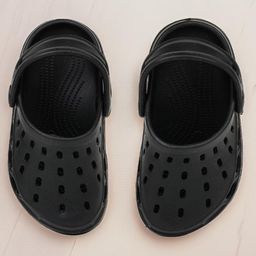 Toothless Perforated Slingback Clogs - Black-picture-3