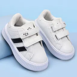 Babyoye Casual Shoes with Velcro Closure & Tape Detailing - White-picture-26