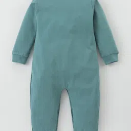 BLUSHES Christmas Theme 100% Cotton Full Sleeves Let It Snow Text Printed Romper - Olive Green image 3