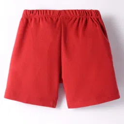 Tango Single Jersey Knit Knee Length Shorts With Tiger Print - Red image 2