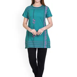 RG BY S.S. Clothing Women Printed Round Neck Kurti & Pyjamas Night suit image 4