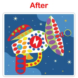 WONDRBOX Sticky Mosaic Space Art, 800+ Stickers, 6 Designs, Montessori Inspired, Age 3+ image 3