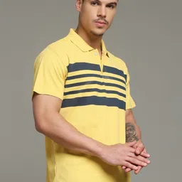 Nins Moda Striped Polo Collar Cotton T-shirt-image-65