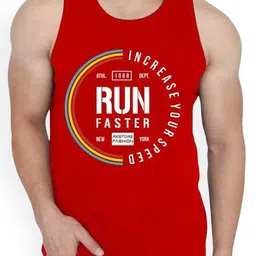 Woostro Pack Of 2 Printed Cotton Gym Innerwear Vests RS26 CMB (RUN RED) (RUN MUSTARD) image 5