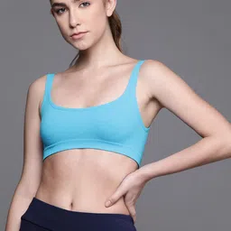 Inddus Blue Non Wired Non Padded Seamless Bra Top image 4