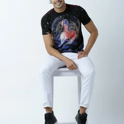 Huetrap Men Black Printed Round Neck T-shirt-picture-33