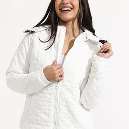 Campus Sutra Women Hooded Solid Lightweight Puffer Jacket-picture-25