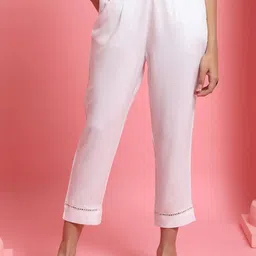 House of Chikankari Women Cotton Regular Fit Trousers-image-14