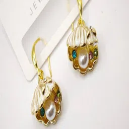 SAPRAA TRENDS Gold-Plated Alloy Artificial Stones Drop Earrings image 5