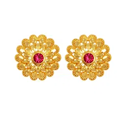 heer collection DIVASTRI 1g Micron Gold-Plated Cubic Zirconia Stone Studded & Beaded Jewellery Set image 2