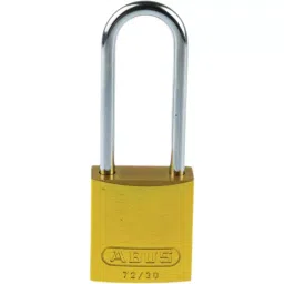 ABUS 72/30 Key Weatherproof Aluminium Steel Safety Padlock 4.4 mm Shackle 32.2 mm Body, 72/30HB50 Yellow-picture-10