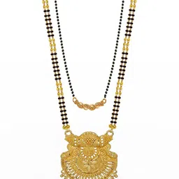 Bhanu diam Gold-Plated Brass Mangalsutra-picture-21
