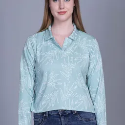 SANE ORIGINALS Women Floral Print Cotton Shirt Style Crop Top-image-9