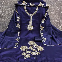 MANVAA Floral Embroidered Thread Work Pure Cotton Unstitched Dress Material-picture-40
