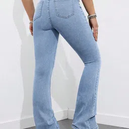 Outzidr Women Flared Mid-Rise Low Distress Jeans image 5