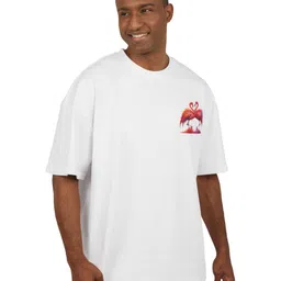 Naturebliss Men Flamingo Printed Oversized T-shirt-image-45