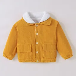 Kookie Kids Full Sleeves Jacket With Solid Colour - Yellow-picture-13