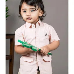 Polka Tots  Half Sleeves Solid  Shirt     - Pink-picture-25