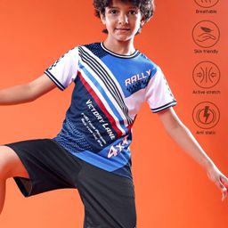 Pine Active Knit Half Sleeves Printed T-Shirt - Blue-picture-18