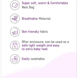 Babyhug 3 in 1 Bubble Embroidered Carry Nest Cum Sleeping Bag Elephant Applique- Pink image 2