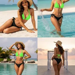 LUXESTYLE Halter Neck Swim Bikini Set image 2