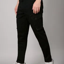 HAUWER Relaxed Mid-Rise Flat-Front Cotton Cargos Trousers image 4