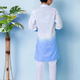 Cae Boys Floral Embroidered Regular Thread Work Pure Cotton Kurta with Pyjamas image 3