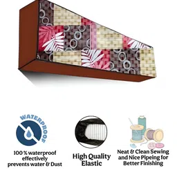 Kalra Magic Set Of 2 Pink & Brown Printed Outdoor & Indoor Air Conditioner Cover image 5