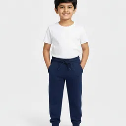 Orange Sugar 100% Cotton Fleece Knit Pack Of 3 Solid Winter Wear Joggers - Multi Colour image 4