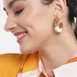 RICHEERA Crescent Shaped Half Hoop Earrings image 3