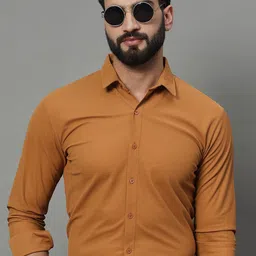 RENUOVO Men Slim Fit Spread Collar Textured Cotton Formal Shirt-picture-17